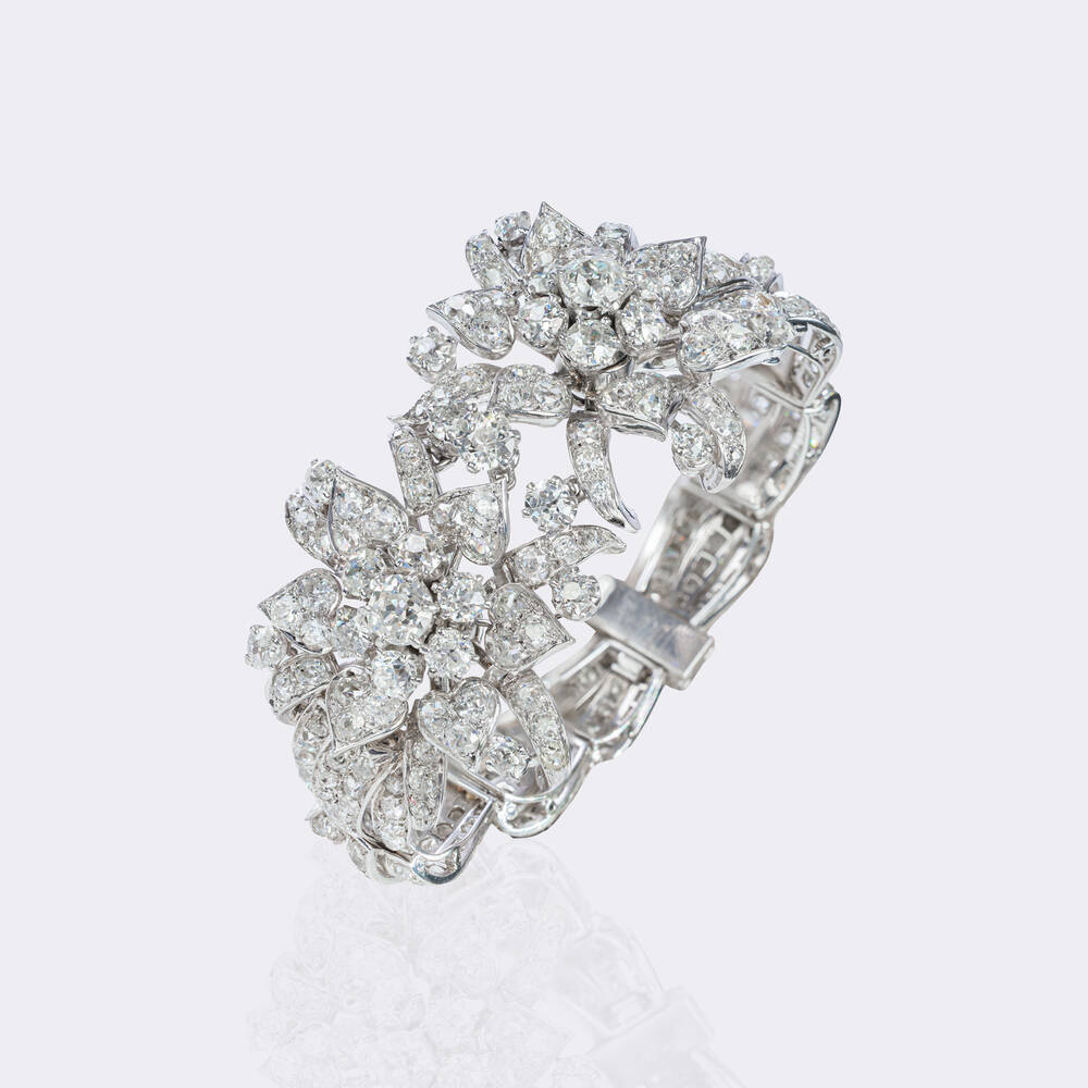 Hochkarätiges Belle Époque Altschliffdiamant Armband