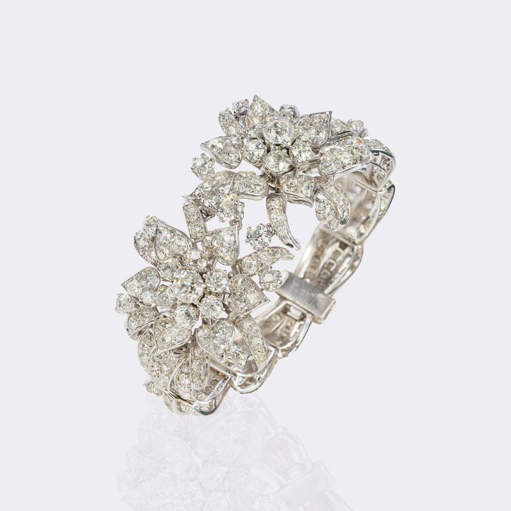 Hochkarätiges Belle Époque Altschliffdiamant Armband