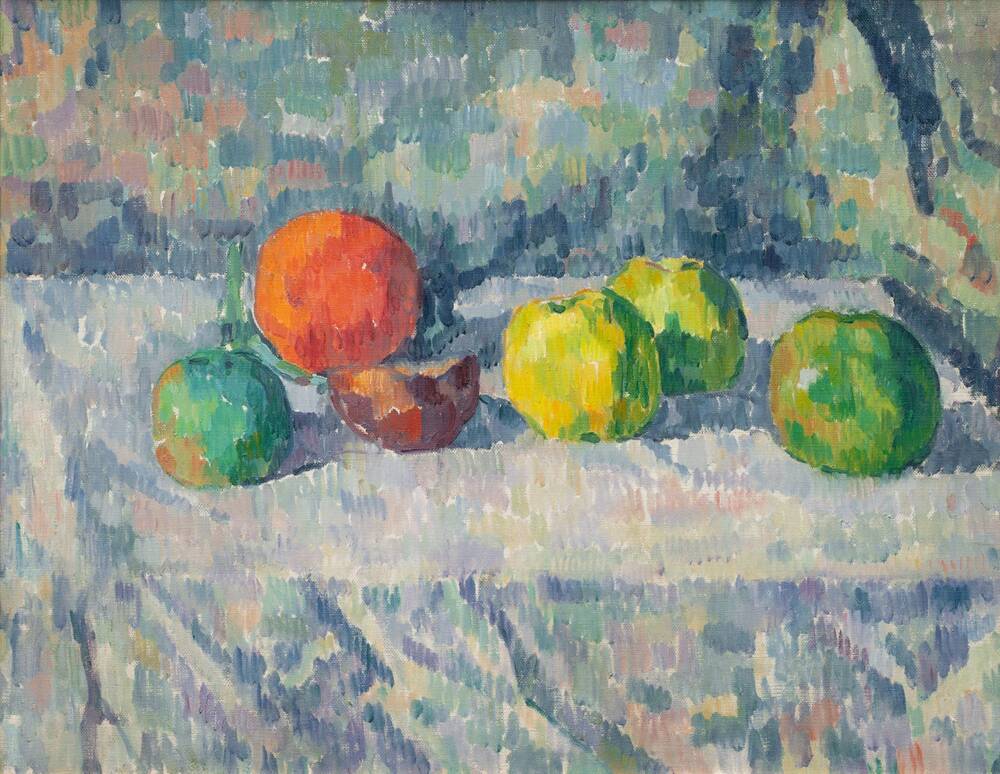 Stillleben mit Äpfeln und Orangen